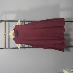 maroon suede feel mock neck tank swing dress size large